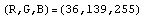 (R,G,B)=(36, 139, 255)